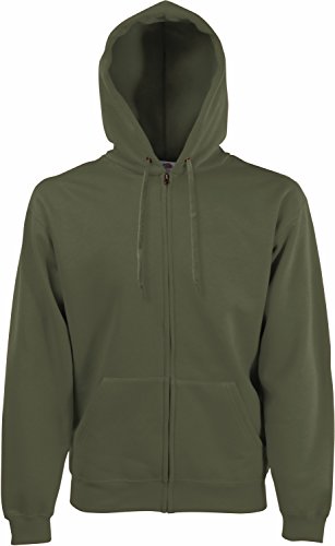 Fruit of the Loom Hooded Sweat-Jacket, Classic Olive, XXL