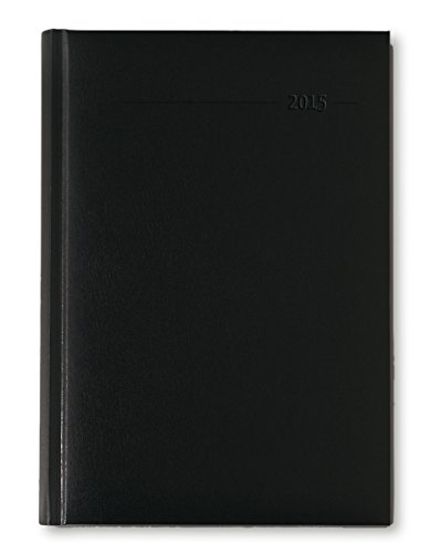 Buchkalender Mini PVC schwarz 2015 - Bürokalender A6 / Cheftimer (10,7 x 15,2) - 1 Tag 1 Seite - 352 Seiten