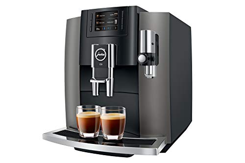 JURA E8 Dark Inox 2018 Espressomaschine 1.9l Schwarz, Edelstahl - Kaffeemaschine (unabhängig, Espressomaschine, 1,9 Liter, integrierte Mahlwerk, 1450 W, Schwarz, Edelstahl