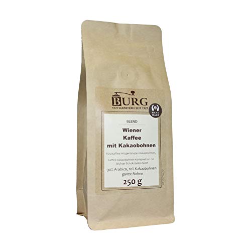BURG Wiener Kaffee mit Kakaobohnen Gewicht 1000 g, Mahlgrad ungemahlen