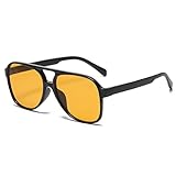 DYOUen Polarisiert Sonnenbrille Vintage Klassisch 70er Pilotenbrille UV400 Schutz Retro Herren Orange Fliegerbrille fur Männer und Frauen