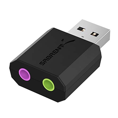Sabrent USB Externe Soundkarte für Windows und Mac. External Sound Card Stereo Adapter for Windows und Mac. Plug and Play. Keine Treiber erforderlich. (AU-MMSA)