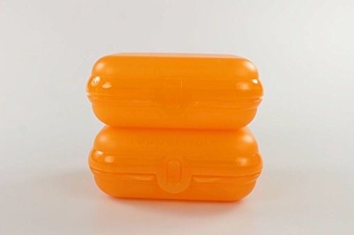 TUPPERWARE To Go Twin orange Brotdose klein Größe 2 Lunchbox Twin (2)