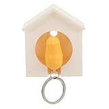 CAXUSD Birdhouse Schlüsselanhänger mit gelbem Vogel Anti-verloren Vogelhäuschen Schlüsselanhänger Schlüsselringe Schlüsselbund Vogelhaus Schlüsselhalter gelber Spatz Schlüsselanhänger