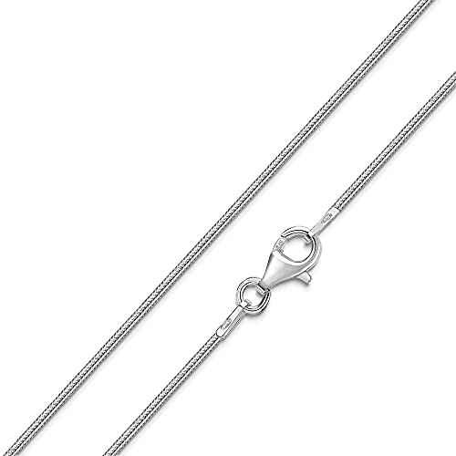 MATERIA Schlangenkette silber 925 - Halskette Damen 1,0mm Silber Kette in 11 Längen 40-120 cm verfügbar #K33, Länge Halskette:45 cm