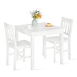 Setsail Esszimmergruppe mit Esstisch und 2 Essstühlen, Küchentisch-Set für die Küche, Wohnzimmer, Esszimmer, Weiß