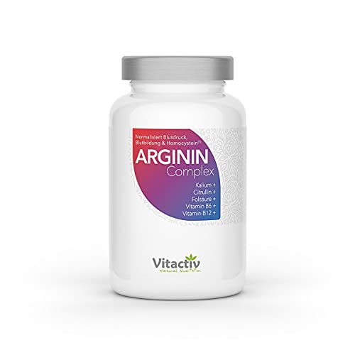 ARGININ COMPLEX, natürlicher Nährstoffkomplex, L-Arginin hochdosiert, für Durchblutung, Herz, Kreislauf und Vitalität (180 Kapseln, Monatspack)