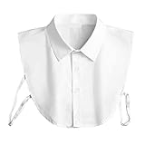 Juland Frauen Kragen Damen Abnehmbare Hälfte Shirt Bluse Damenhalb Fake Hemd Blusenkragen Cotton Fake Kragen Punkt – Weiß