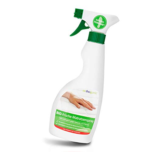 Orthoganic Matratzenspray - Effektives Spray gegen Milbenbildung - Biologischer Fleckenentferner - Bettspray - Textilspray - 100% natürlicher Geruchsentferner bei Urin, Schweißflecken u.ä.