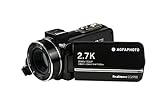 AgfaPhoto Realimove CC2700 Digitaler Camcorder (2,7 K, 24 MP, 3 Zoll Touchscreen, 18 x Zoom, Fernbedienung, Lithium-Batterie) Schwarz