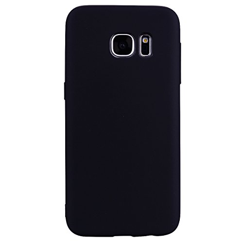 cuzz Samsung Galaxy S7 Hülle Case Silikon Schutzhülle Handyhülle,Outdoor Stoßfest Schutzhülle Schmaler Telefonschutz,Staub und Scratch-Stoßfest-Schwarz