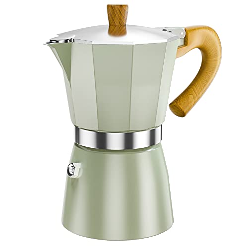 Dreamhigh Espressokocher - Mokkakanne für 6 Tassen (300 ml) - Esspresso Kaffeemaschine (Milchig Weiß)