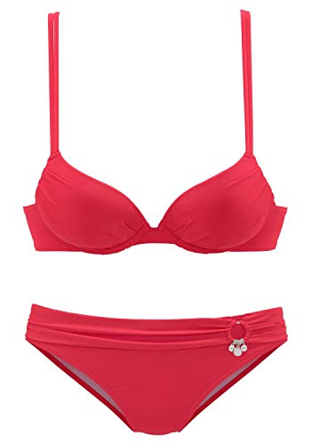 s.Oliver RED LABEL Beachwear LM Damen Tonja Bikini-Set, rot, 38 B