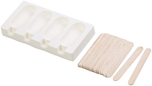 Rosenstein & Söhne Eisform: Silikon-Form für 4 Eis am Stiel, je 70 ml, mit 24 Holzstielen (Eisform-Eis)