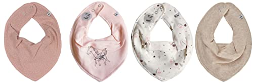 Pippi Halstuch 4er Set Baby Halstücher Dreieckstücher für Mädchen + Jungen (A Unicorn Rose)