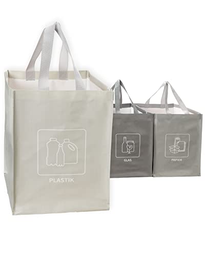 RETRIX Mülltrennsystem - inklusive Stabilisatoren - Mülltrennsystem 3fach - hohe Belastbarkeit - Pfandflaschen Aufbewahrung - Recycling Mülltrennsystem