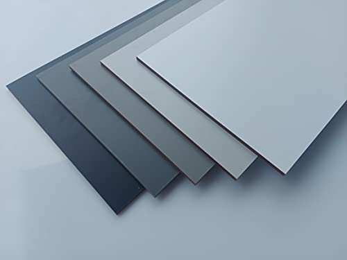 alt-intech Fassadenplatte Balkonplatte HPL Verschiedene Größen und Farben + Zubehör (1000 x 500 x 6 mm, Schiefer-grau)