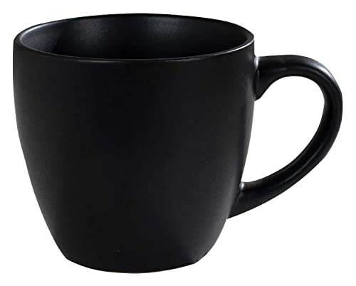 Möbel Jack Kaffeetasse Kaffeebecher Henkeltasse Teetasse für Heißgetränke Becher mit Henkel | Porzellan | Schwarz Matt | 150 ml