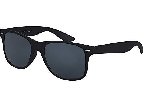 Balinco Sonnenbrille UV400 CAT 3 CE Rubber - mit Federscharnier für Damen & Herren (schwarzer smoke)
