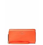 Kate Spade Payton Large Carryall Wristlet Clutch Wallet Coral Buds Leather