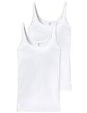 Schiesser Damen Essentials 2PACK Trägertop Unterhemd, Weiß (weiss 100), 46