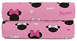 Disney Minnie Hearts & Love 100% Baumwolle Spannbettlaken 90x200 cm Einzelbettgröße 2er-Set