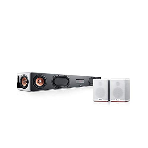 Teufel Cinebar Ultima Surround 4.0-Set Weiß Soundbar Bluetooth mit aptX HDMI Surround Kino - Sound Speaker