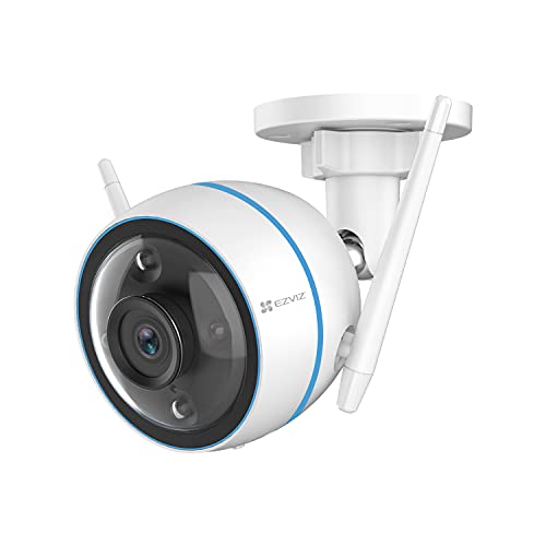 EZVIZ Outdoor WLAN IP Kamera, IP67 wetterfest, 1080P Überwachungskamera für den Außenbereich, mit KI Personenerkennung und Farbnachtsicht, 256GB SD-Kartenslot, Kompatibel mit Alexa, CTQ3N