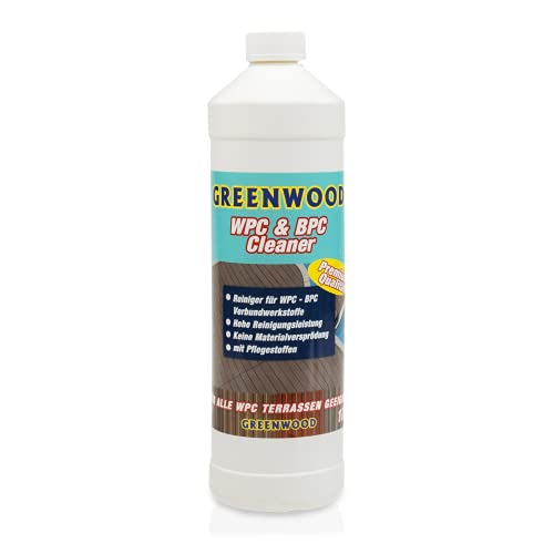 Greenwood WPC & BPC Reiniger mit Pflege - Reinigungsmittel & Pflegemittel - Konzentrat - Reinigen & Pflegen von Terrassen-Dielen - pH Neutral - 1 L