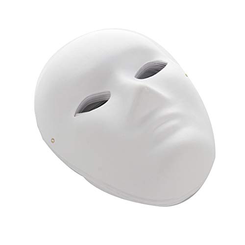 JYCRA Maske zum Selbermachen, bemalbare Papiermasken, einfarbige Maske, Kostüm-Maske für Halloween, Karneval, Partys, 6 männlich, 6 weibliche, Weiß, 12 Stück