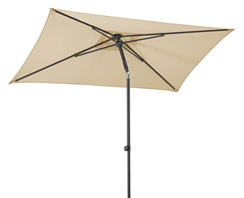 Schneider-Schirme Sonnenschirm Sevilla, natur, 240 x 140 cm rechteckig, 667-02, Gestell Stahl, Bespannung Polyester, 4.6 kg
