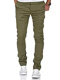 Amaci&Sons Herren Slim Fit Stretch Chino Hose Jeans 7100 Olive W34/L30
