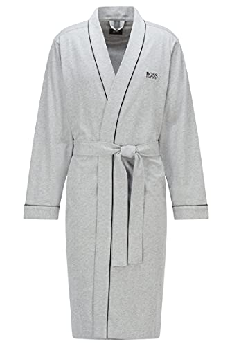 BOSS Herren Kimono BM Morgenmantel aus gebürsteter Baumwolle im Kimono-Stil mit Logo