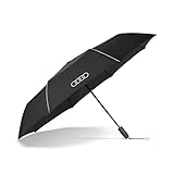 Audi 3122200400 Regenschirm Taschenschirm, schwarz, mit Ringe Logo