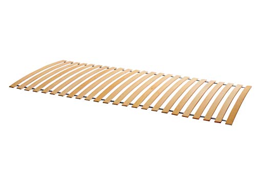 Naturamio Premium-Rollrost - Neues Modell 2019 - Hochwertiger Rolllattenrost aus 24 massiven Birkenholz-Federleisten - inkl. 12 Edelstahlschrauben - Lattenrollrost in Top-Qualität zum günstigen Preis