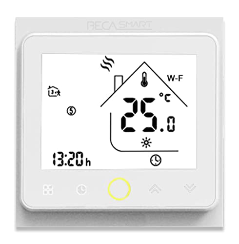 BecaSmart Serie 002 3A LCD Touchscreen Wassererwärmung Intelligente Programmiersteuerung Thermostat mit WIFI-Verbindung (Wassererwärmung, Volles Weiß(WIFI))