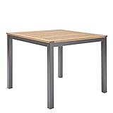 NATERIAL - Gartentisch quadratisch ORIS - 4 Personen - Holztisch 90x90 cm - Aluminium - mit Holzplatte - Eukalyptus