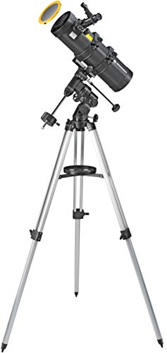 Bresser Teleskop Spica 130/1000 EQ3, katadioptrisches Spiegelteleskop mit Smartphone Kamera Adapter und hochwertigem Objektiv Sonnenfilter, inklusive Montierung, Stativ und Zubehör