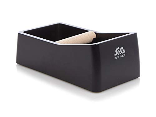 Solis Knock Box - Abklopfbehälter Kaffeesatz - Ausklopfschale für Kaffeesatz - 8 x 11,5 x 22cm - Schwarz