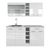 Vicco Küchenzeile Einbauküche Küchenschränke R-Line Weiß Küchenmöbel