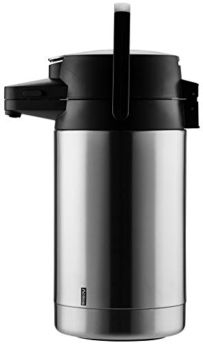 Helios Pump-Isolierkanne Coffeestation, 2,5 Liter, Edelstahl, Einhandbedienung