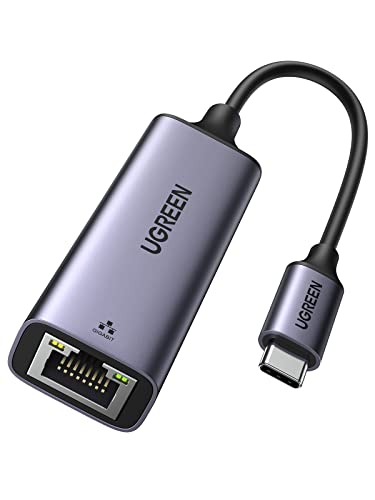UGREEN USB C Ethernet Adapter Gigabit USB LAN Adapter Thunderbolt Netzwerkadapter kompatibel mit MacBook Air/Pro, iPad Pro/Air, Surface Pro 8/7, GalaxyTabs, Spielkonsole Switch und mehr Typ C Geräten