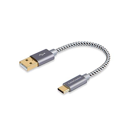 CableCreation USB C Ladekabel Kurz 15cm, USB C Kabel 3A, Geflochtene 60W USB auf USB C Kabel Schnelllade Datenkabel für Galaxy S8/S9 Plus/S20, Huawei P20/P30, Xperia XZ/Z5, HTC10 usw. Grau