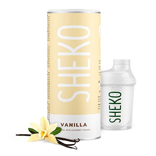 SHEKO Vanilla Mahlzeitersatz Shake | 25 Shakes pro Dose | Proteinreich, Glutenfrei & Natürlicher Geschmack | Köstliche Diät Shakes zum Abnehmen