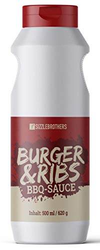 SizzleBrothers Original BBQ Sauce & Burger Sauce | satte 620g | Super leckere Sauce für Burger, Grillfleisch, Steaks, Pulled Pork, Hähnchen & Co. | Barbecue Burgersauce & Spareribs Glaze