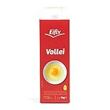 Eifix - Vollei hergestellt aus ca. 20 Eiern 1 kg Packung - Eipro Eier Ei flüssig ohne Konservierungsstoffe ideal für Rührei und zum Kochen (pasteurisiert)