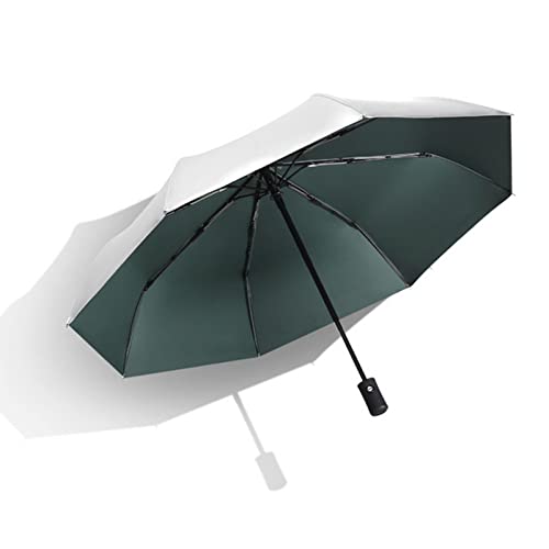 Meichoon Regenschirm Tragbar Automatisch Klein Kompakt Licht Stark Mini Folding Winddicht UV Schutz mit & Einfach Auto Öffnen / Schließen Taste für Regen Auto Reisen Outdoor Grün