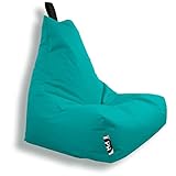 PATCH HOME Patchhome Lounge Sessel XXL Gamer Sessel Sitzsack Sessel Sitzkissen In & Outdoor geeignet fertig befüllt | XXL - Türkis - in 2 Größen und 25 Farben