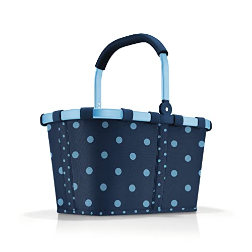 reisenthel carrybag Mixed dots Blue blau – Einkaufskorb aus hochwertigem, reißfestem Polyestergewebe mit 22l Volumen – Praktisch und handlich