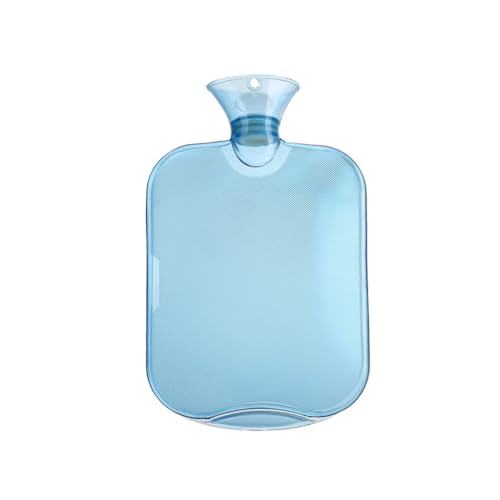 Transparente Wärmflasche mit Deckel, 2 l, wassergefüllter Wärmbeutel, großes Fassungsvermögen, Bett-Hand-Fußwärmer für heiße Kompressen